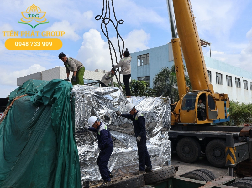 Cac loai hinh dich vu cho thue xe cau tai Thu Dau Mot cua Tien Phat bao gom di doi may moc thiet bi, nha xuong, dong rut ruot container