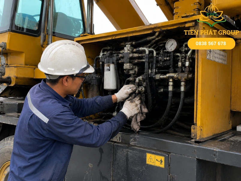 Bảo dưỡng xe cẩu đúng kỹ thuật: Quy trình & Checklist theo giờ 3 Huong dan bao duong he thong thuy luc xe cau